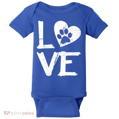 Love Paw In Heart Baby Bodysuit