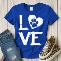 Love Paw In Heart Women's T-Shirt thumb 3