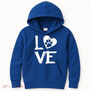 Love Paw In Heart Kids Hoodie