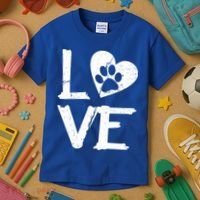 Love Paw In Heart Kids T-Shirt thumb 3