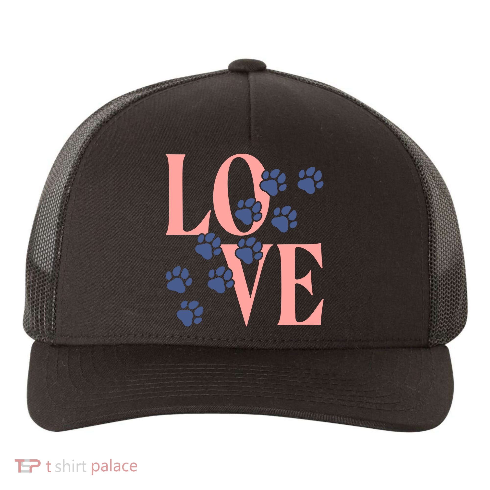 Love Paw Print Yupoong Adult 5-Panel Trucker Hat