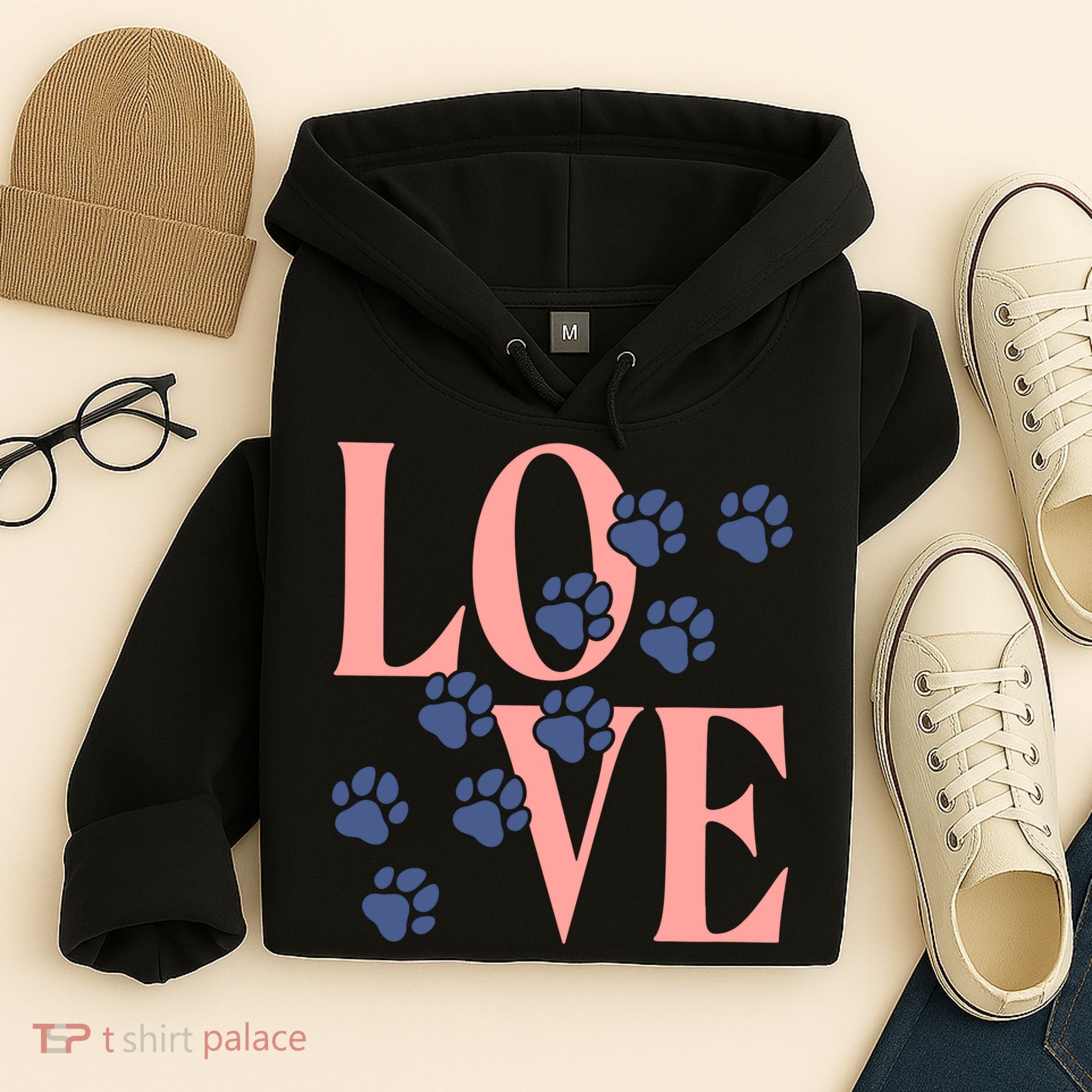 Love Paw Print Hoodie