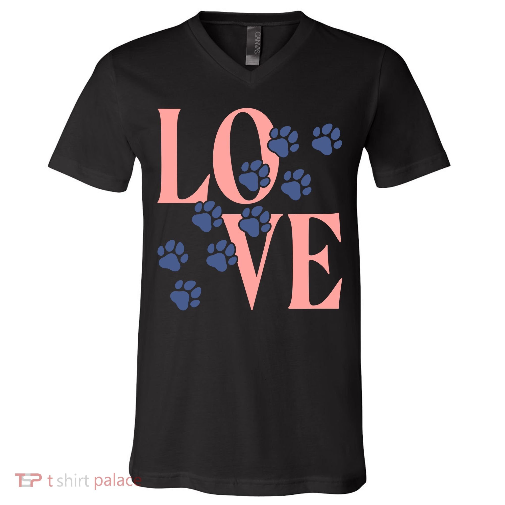 Love Paw Print V-Neck T-Shirt