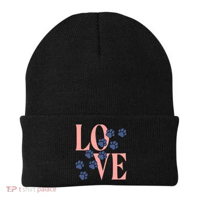 Love Paw Print Beanie