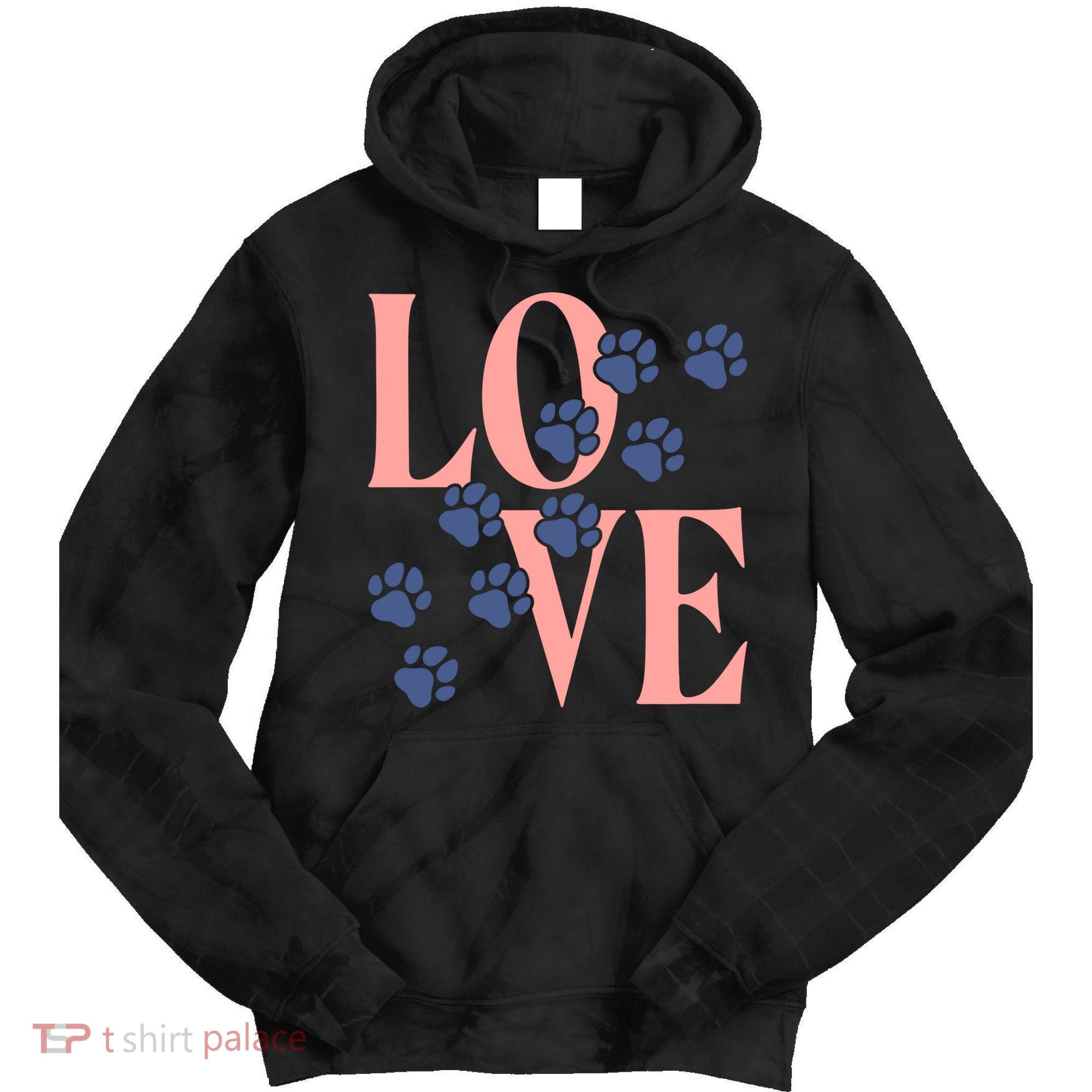 Love Paw Print Tie Dye Hoodie