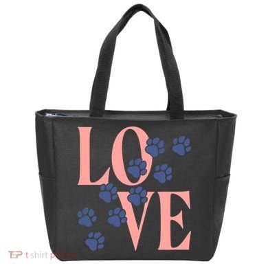 Love Paw Print Tote Bag