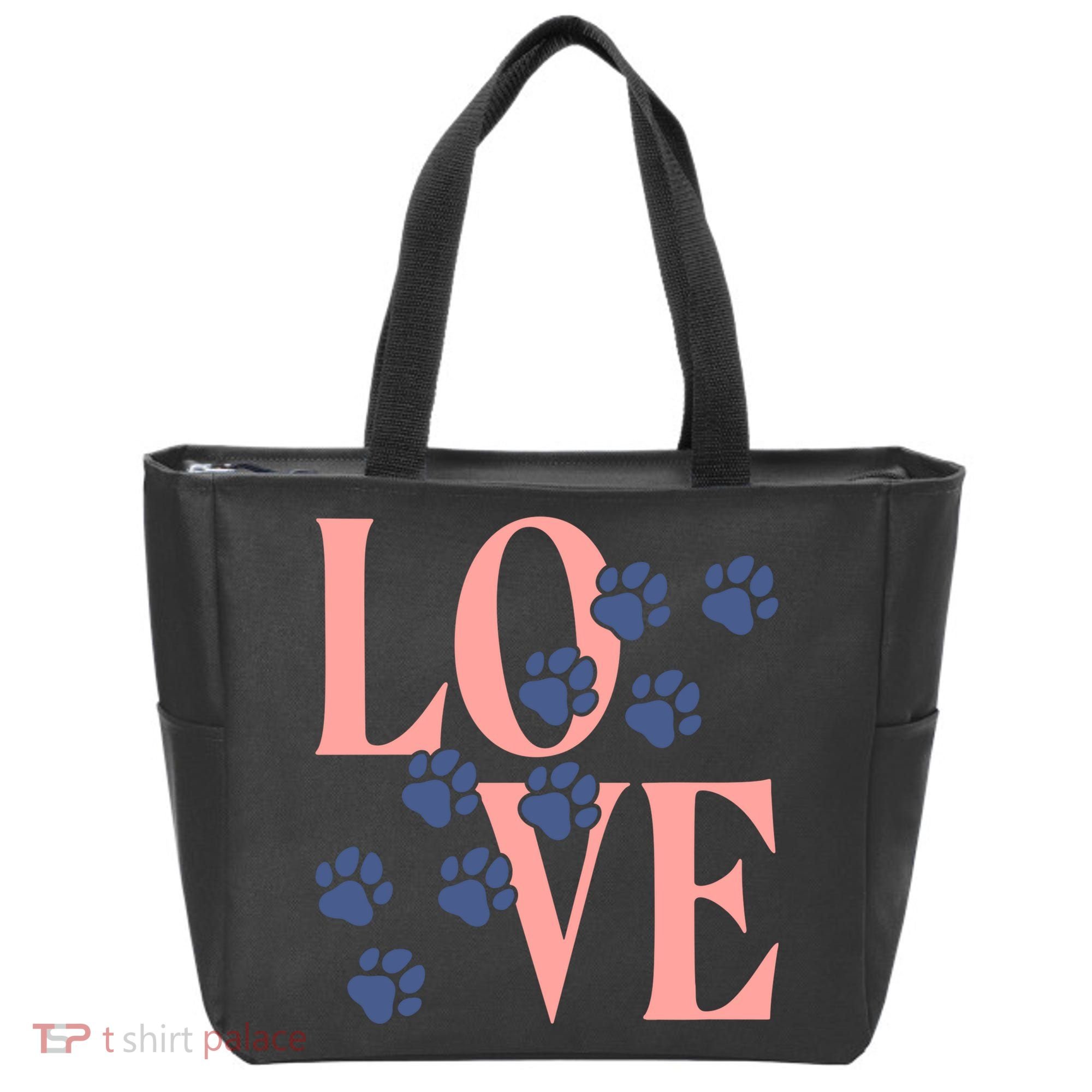 Love Paw Print Tote Bag