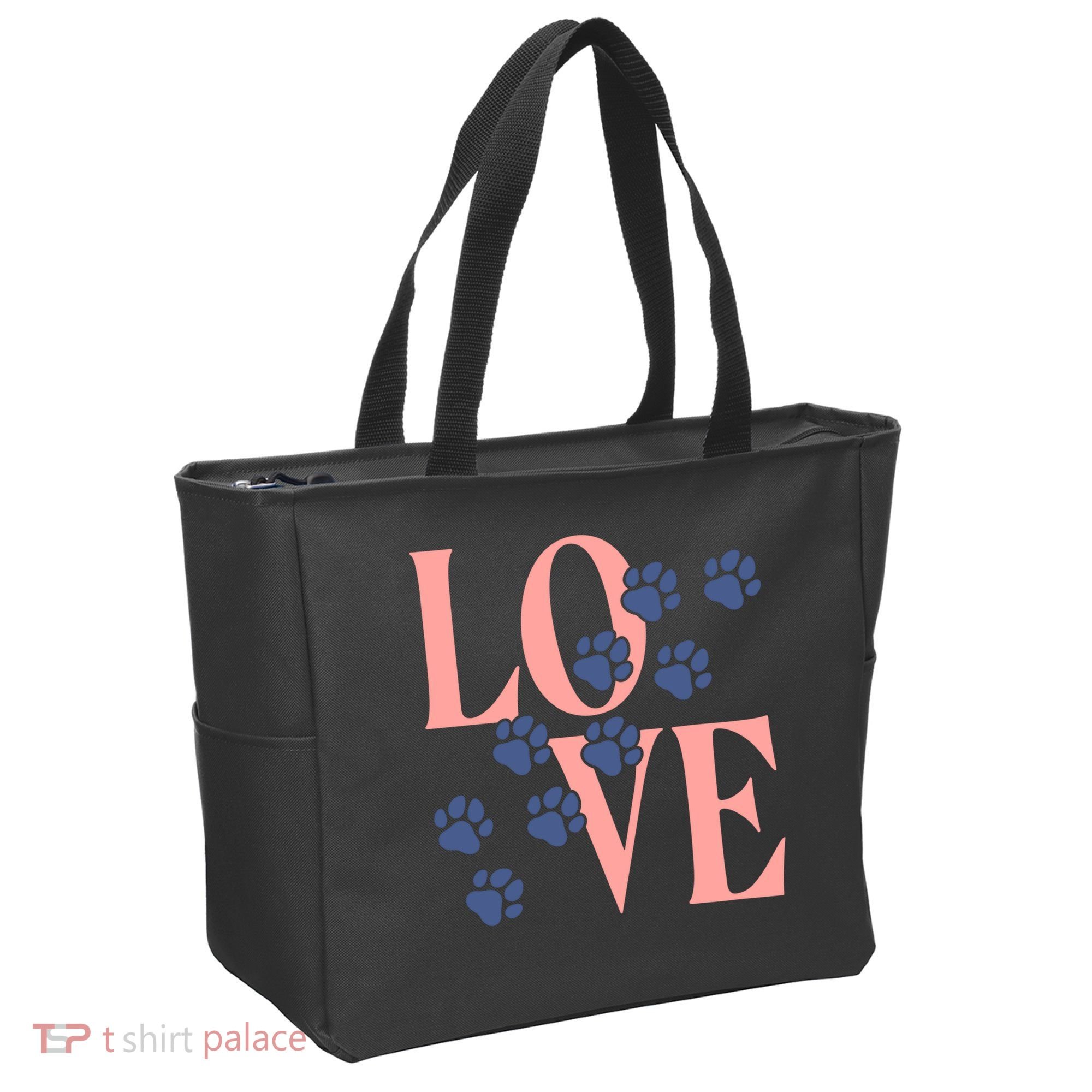 Love Paw Print Tote Bag