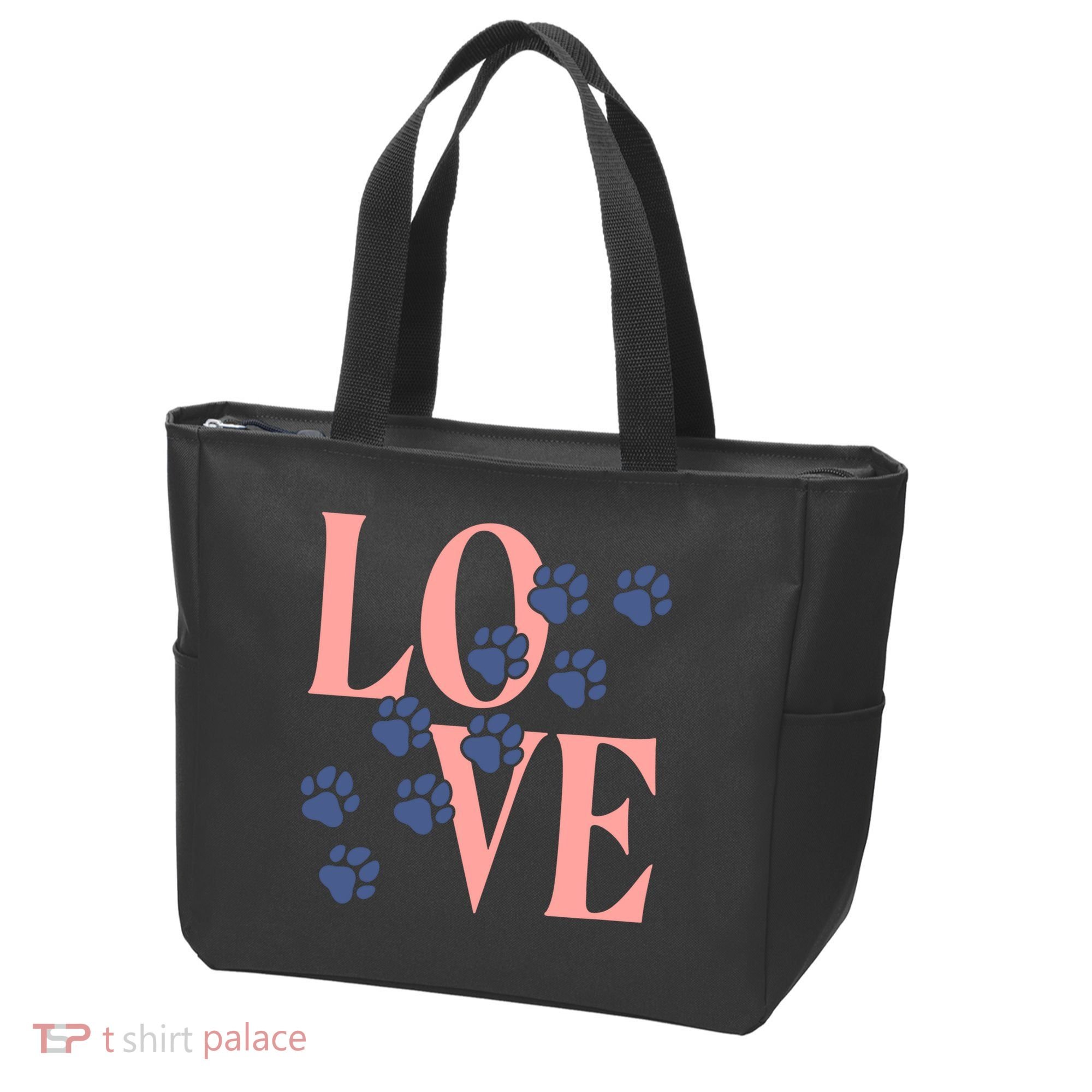 Love Paw Print Tote Bag