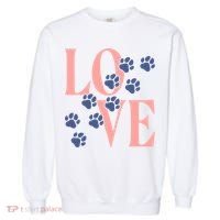 Love Paw Print Garment-Dyed Sweatshirt thumb 0