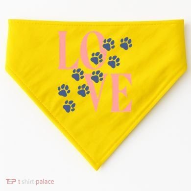 Love Paw Print USA-Made Doggie Bandana