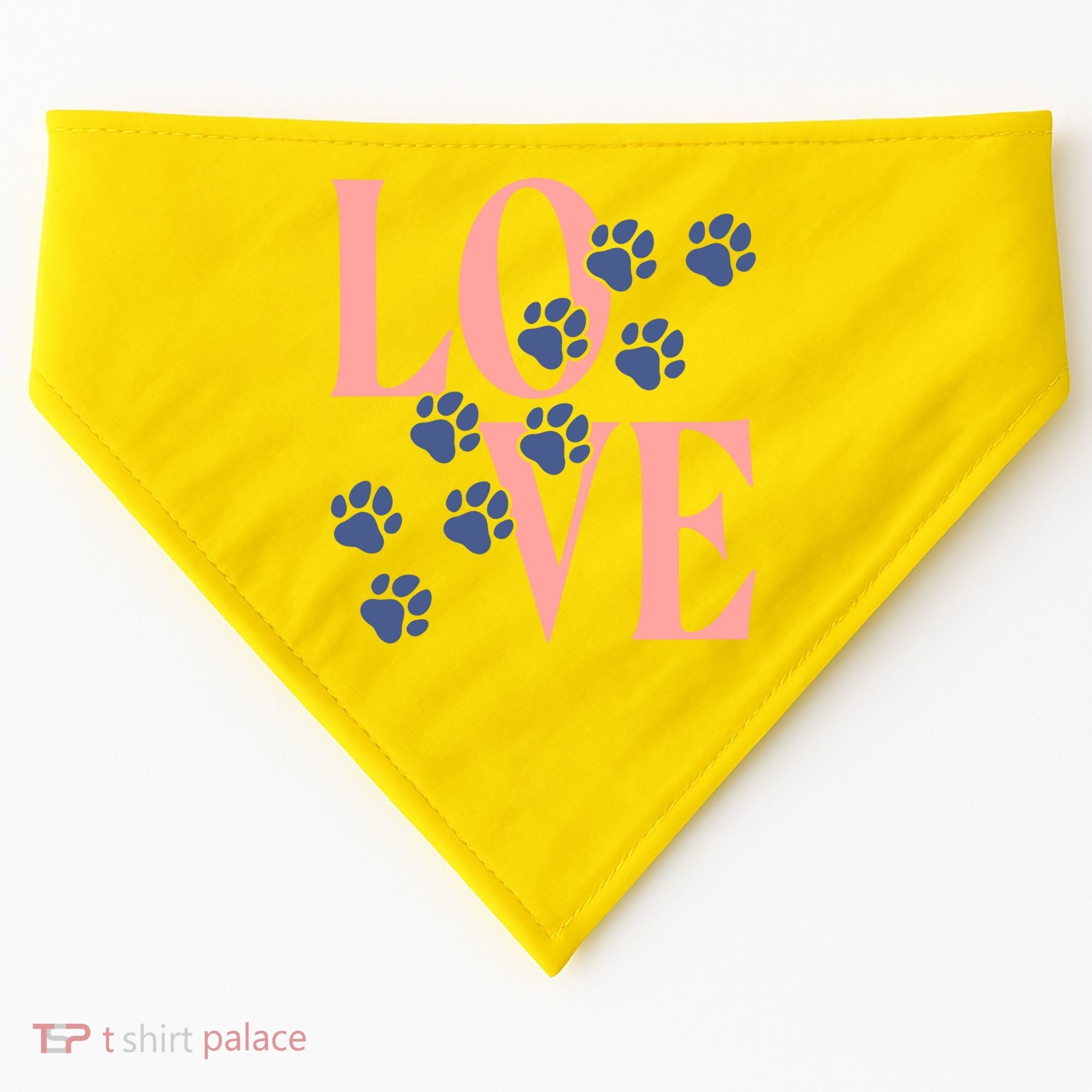 Love Paw Print USA-Made Doggie Bandana