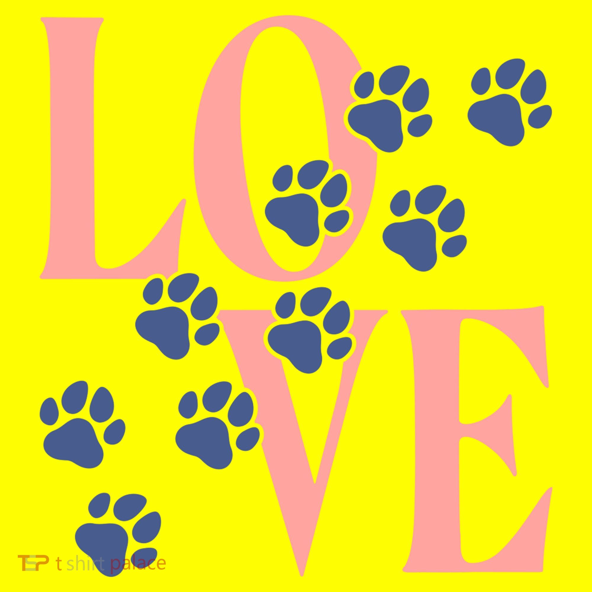 Love Paw Print USA-Made Doggie Bandana