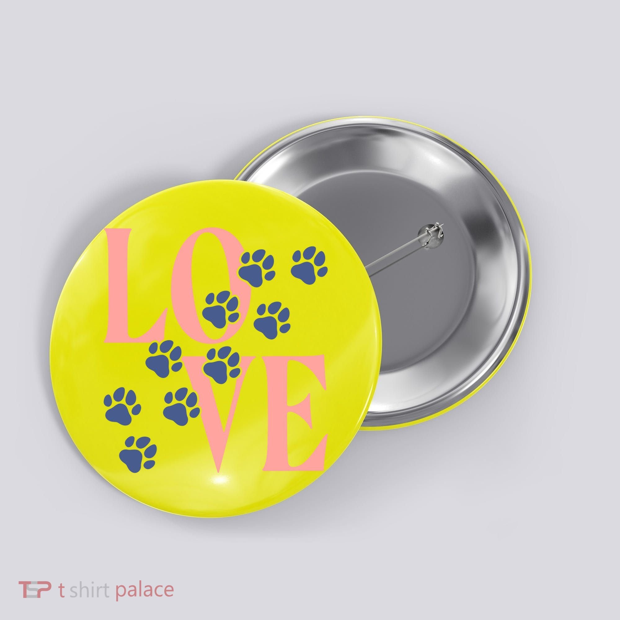 Love Paw Print Button