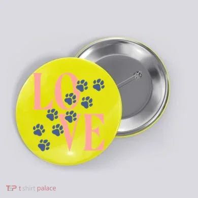 Love Paw Print Button