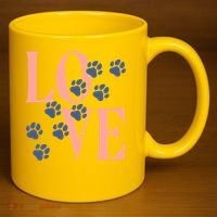 Love Paw Print 11oz C Handle Ceramic Mug thumb 3