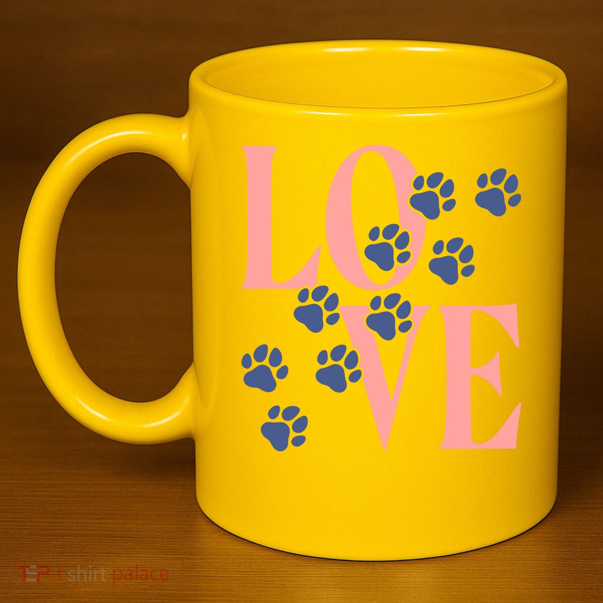 Love Paw Print 11oz C Handle Ceramic Mug