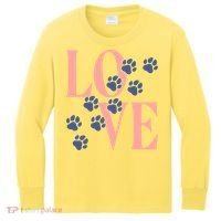 Love Paw Print Kids Long Sleeve Shirt thumb 0