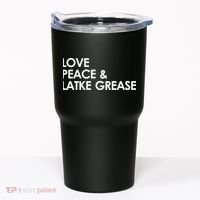 Love Peace & Latke Grease Funny Hanukkah Tumbler thumb 0