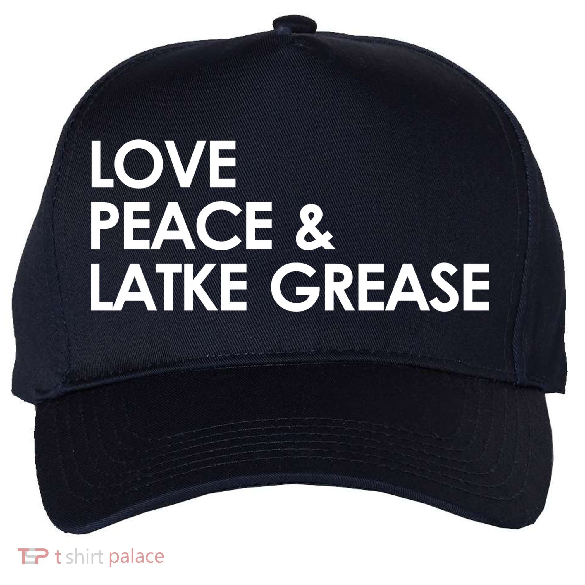 Love Peace & Latke Grease Funny Hanukkah Five-Panel Snapback Cap