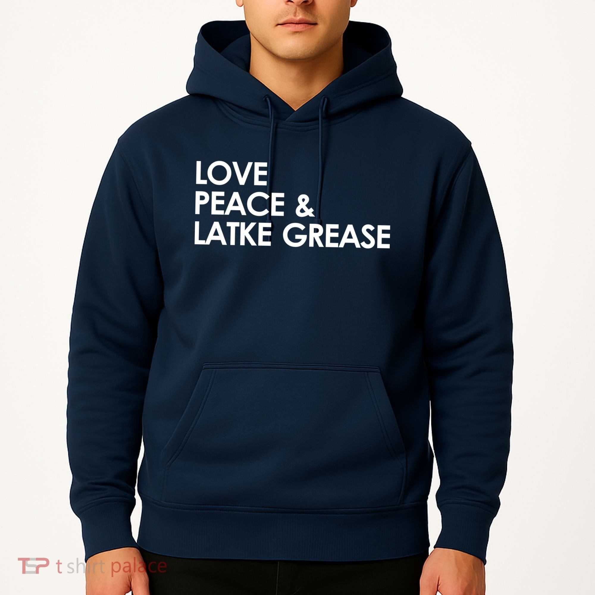 Love Peace & Latke Grease Funny Hanukkah Hoodie