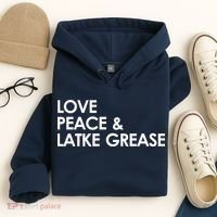 Love Peace & Latke Grease Funny Hanukkah Hoodie thumb 4