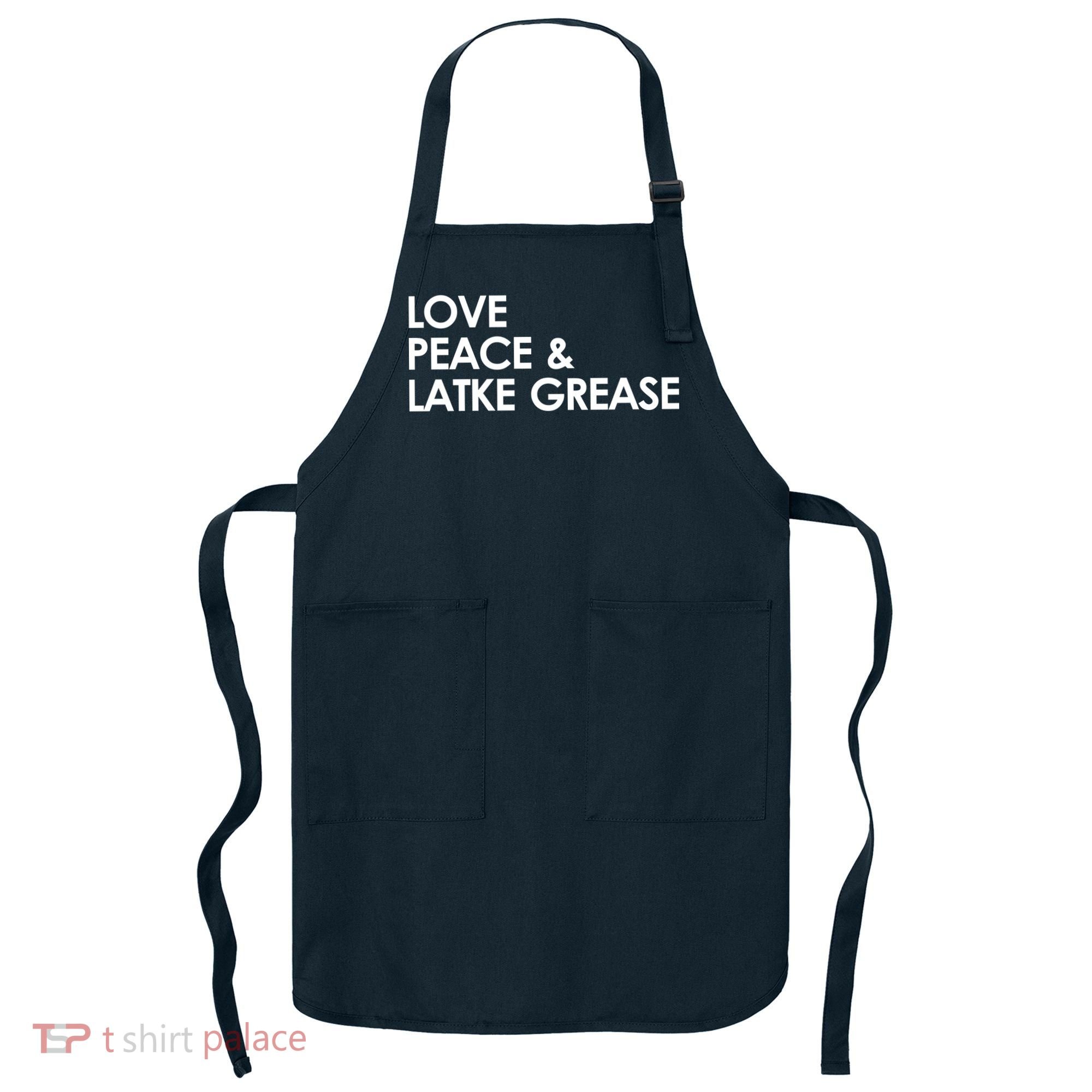 Love Peace & Latke Grease Funny Hanukkah Apron