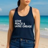 Love Peace & Latke Grease Funny Hanukkah Women's Tank Top thumb 2