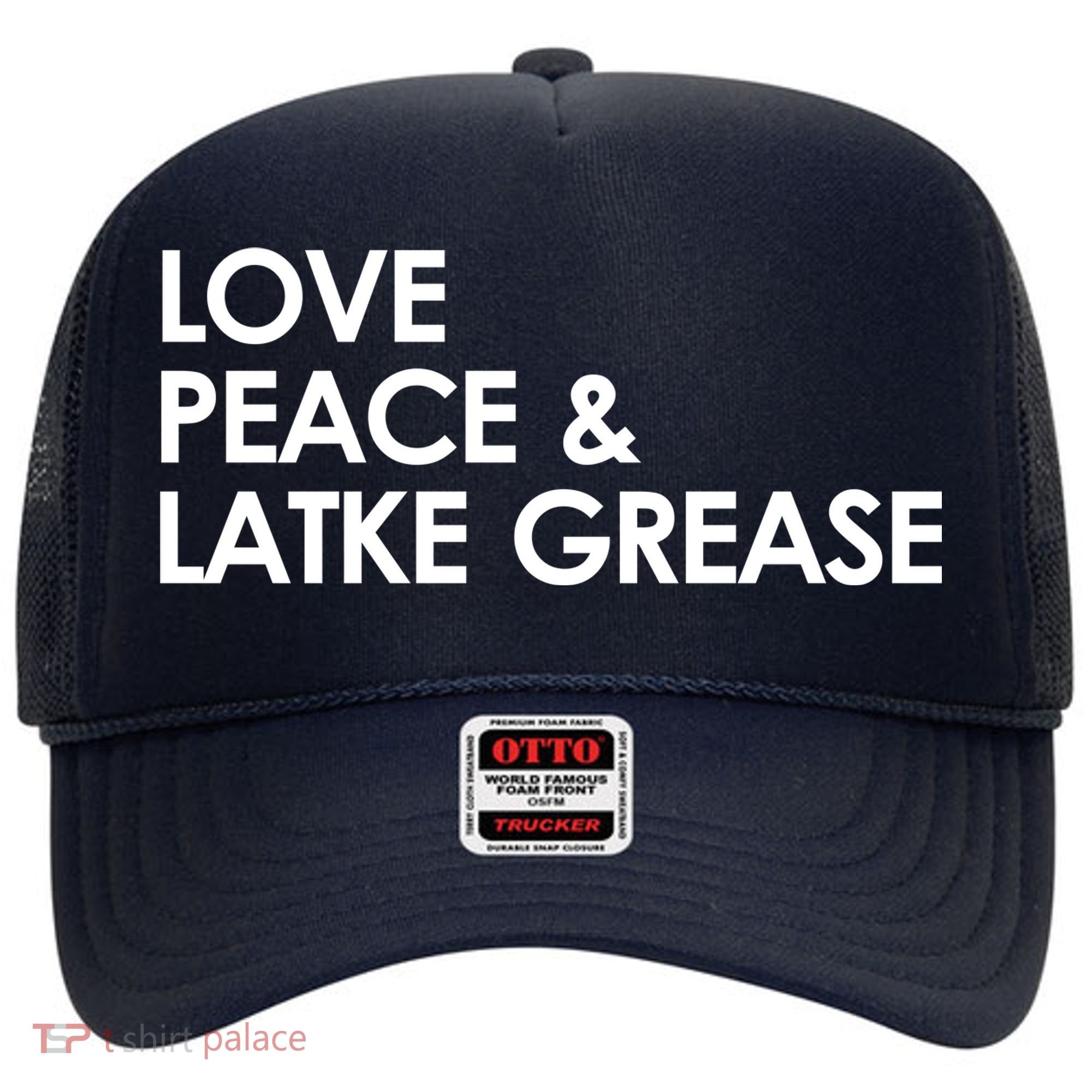 Love Peace & Latke Grease Funny Hanukkah Hat