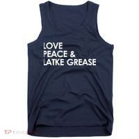 Love Peace & Latke Grease Funny Hanukkah Tank Top thumb 0
