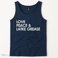 Love Peace & Latke Grease Funny Hanukkah Tank Top thumb 2