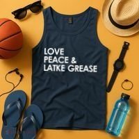 Love Peace & Latke Grease Funny Hanukkah Tank Top thumb 4