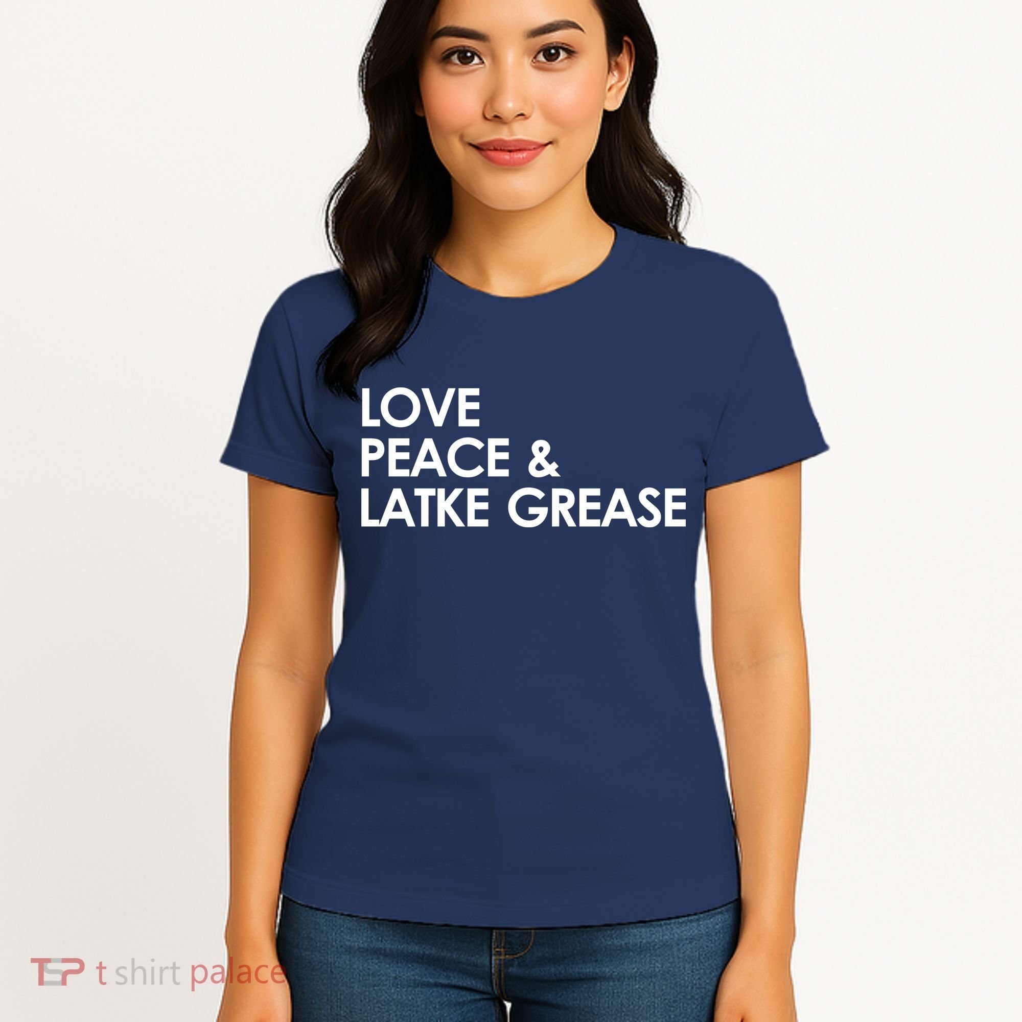 Love Peace & Latke Grease Funny Hanukkah Women's T-Shirt