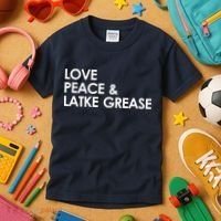 Love Peace & Latke Grease Funny Hanukkah Kids T-Shirt thumb 3
