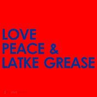 Love Peace & Latke Grease Funny Hanukkah Santa Hat thumb 1