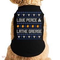 Love Peace & Latke Grease Hanukkah Ugly Doggie Tank thumb 0