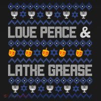 Love Peace & Latke Grease Hanukkah Ugly Doggie Tank thumb 4
