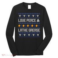 Love Peace & Latke Grease Hanukkah Ugly Long Sleeve Shirt thumb 0