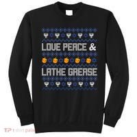 Love Peace & Latke Grease Hanukkah Ugly Sweatshirt thumb 0
