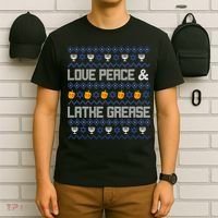 Love Peace & Latke Grease Hanukkah Ugly T-Shirt thumb 6