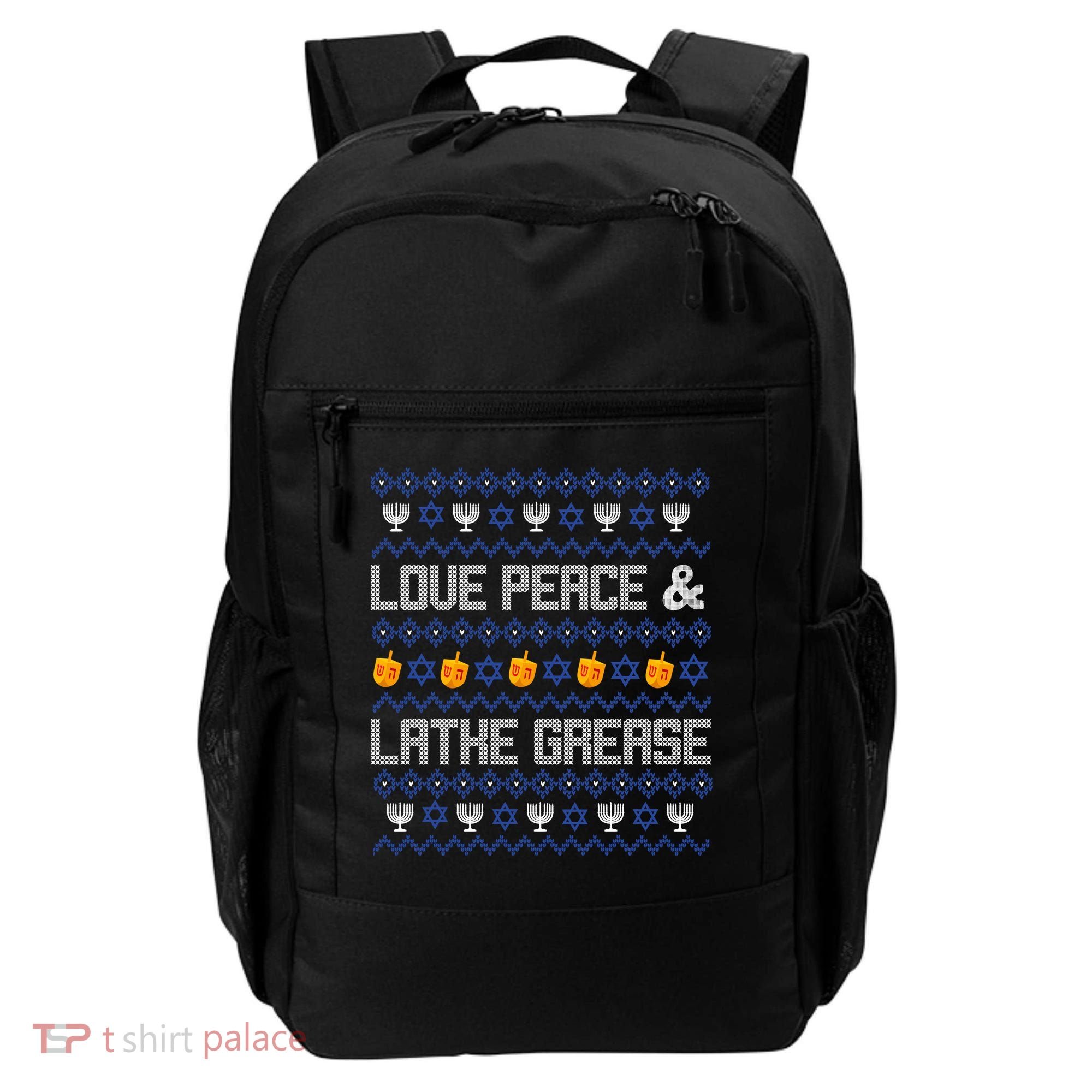 Love Peace & Latke Grease Hanukkah Ugly Backpack