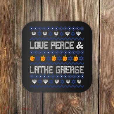 Love Peace & Latke Grease Hanukkah Ugly Coaster