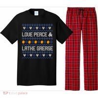 Love Peace & Latke Grease Hanukkah Ugly Pajama Set thumb 0