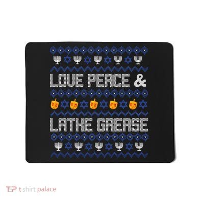 Love Peace & Latke Grease Hanukkah Ugly Mousepad