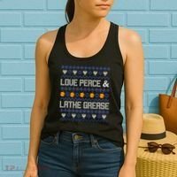 Love Peace & Latke Grease Hanukkah Ugly Women's Tank Top thumb 2