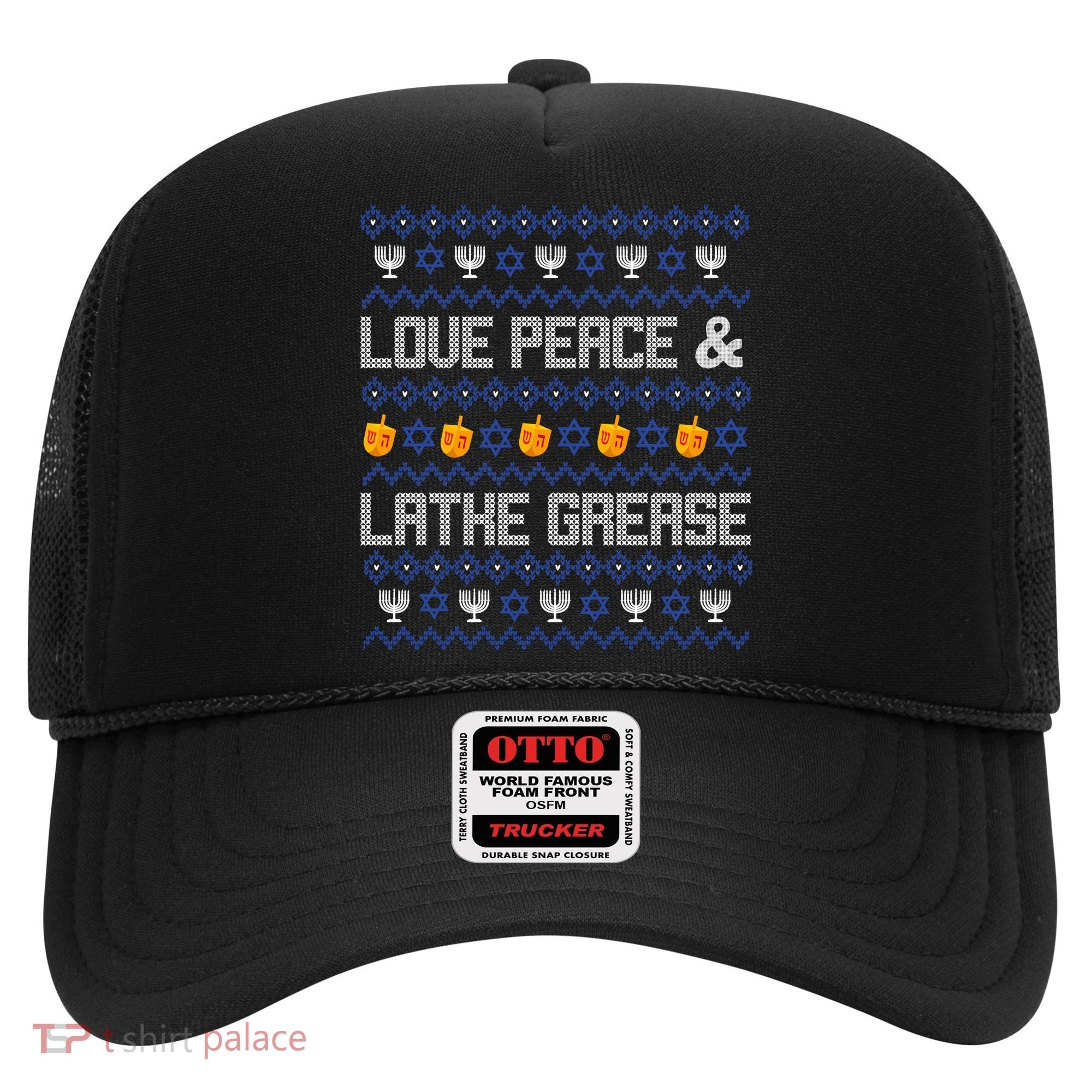 Love Peace & Latke Grease Hanukkah Ugly Hat