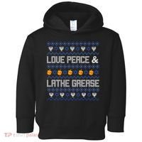 Love Peace & Latke Grease Hanukkah Ugly Toddler Hoodie thumb 0