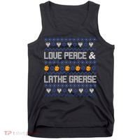 Love Peace & Latke Grease Hanukkah Ugly Tank Top thumb 0