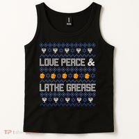 Love Peace & Latke Grease Hanukkah Ugly Tank Top thumb 2