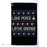 Love Peace & Latke Grease Hanukkah Ugly Golf Towel thumb 0